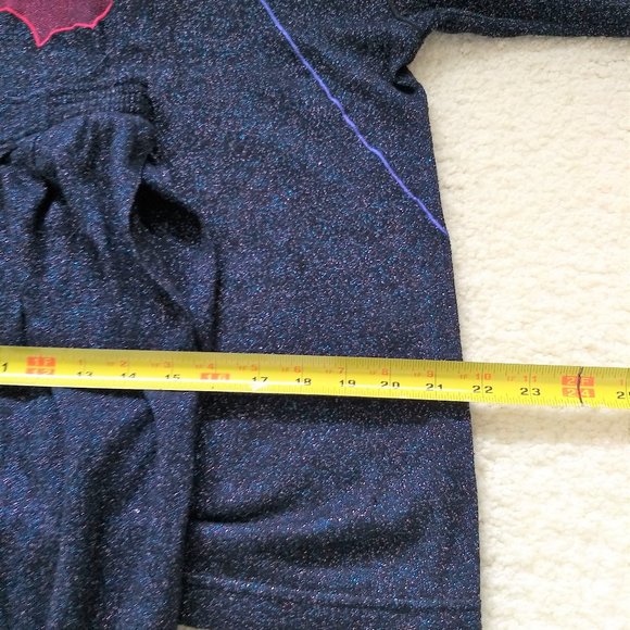 vintage 80s  black metallic knit embroidered matching set - Picture 7 of 15